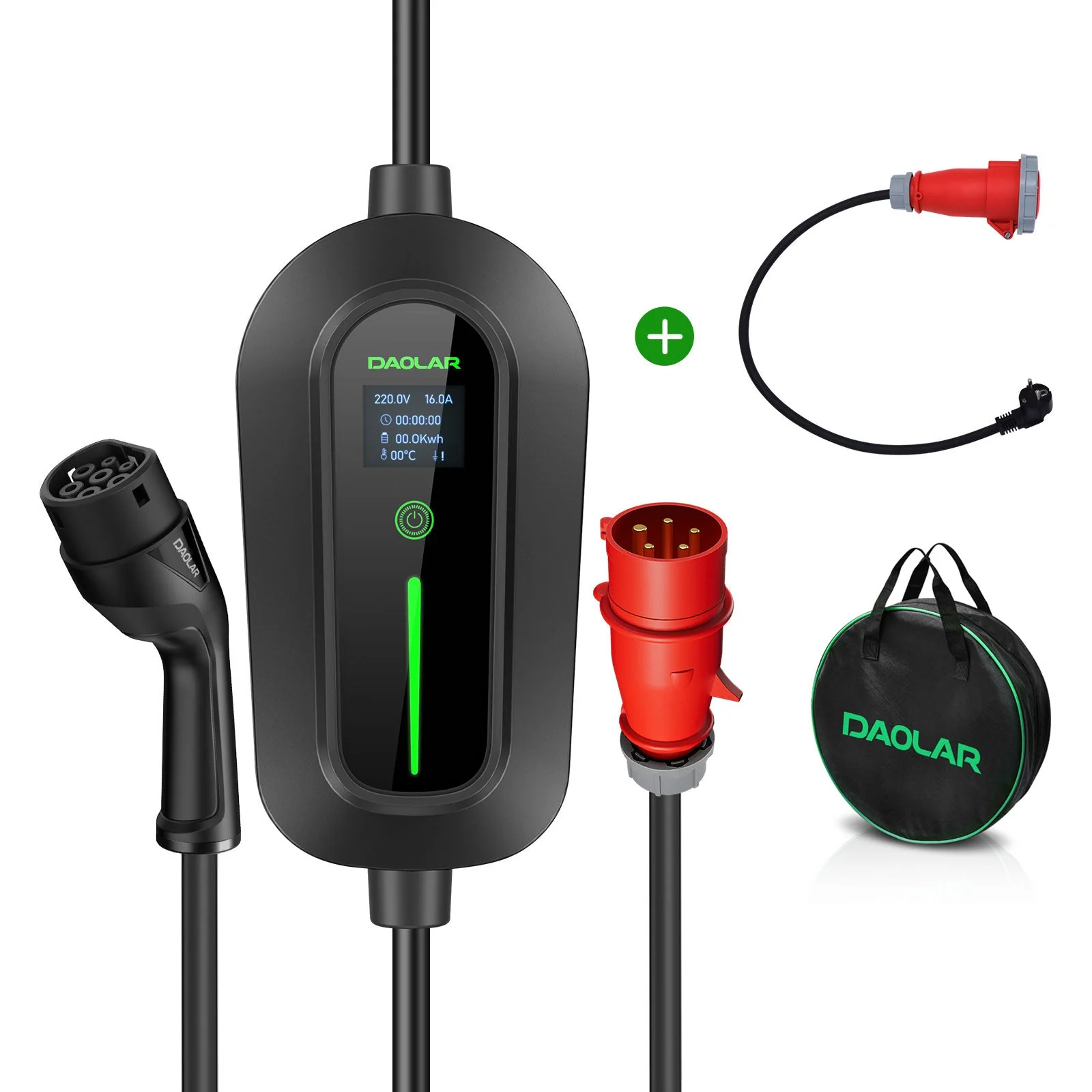 Daolar Mobile Wallbox 11KW 3-Phase 16 A Type 2 charging cable for Electric Vehicles with CEE plug, 8H scheduled charging EV charging station - Image 11