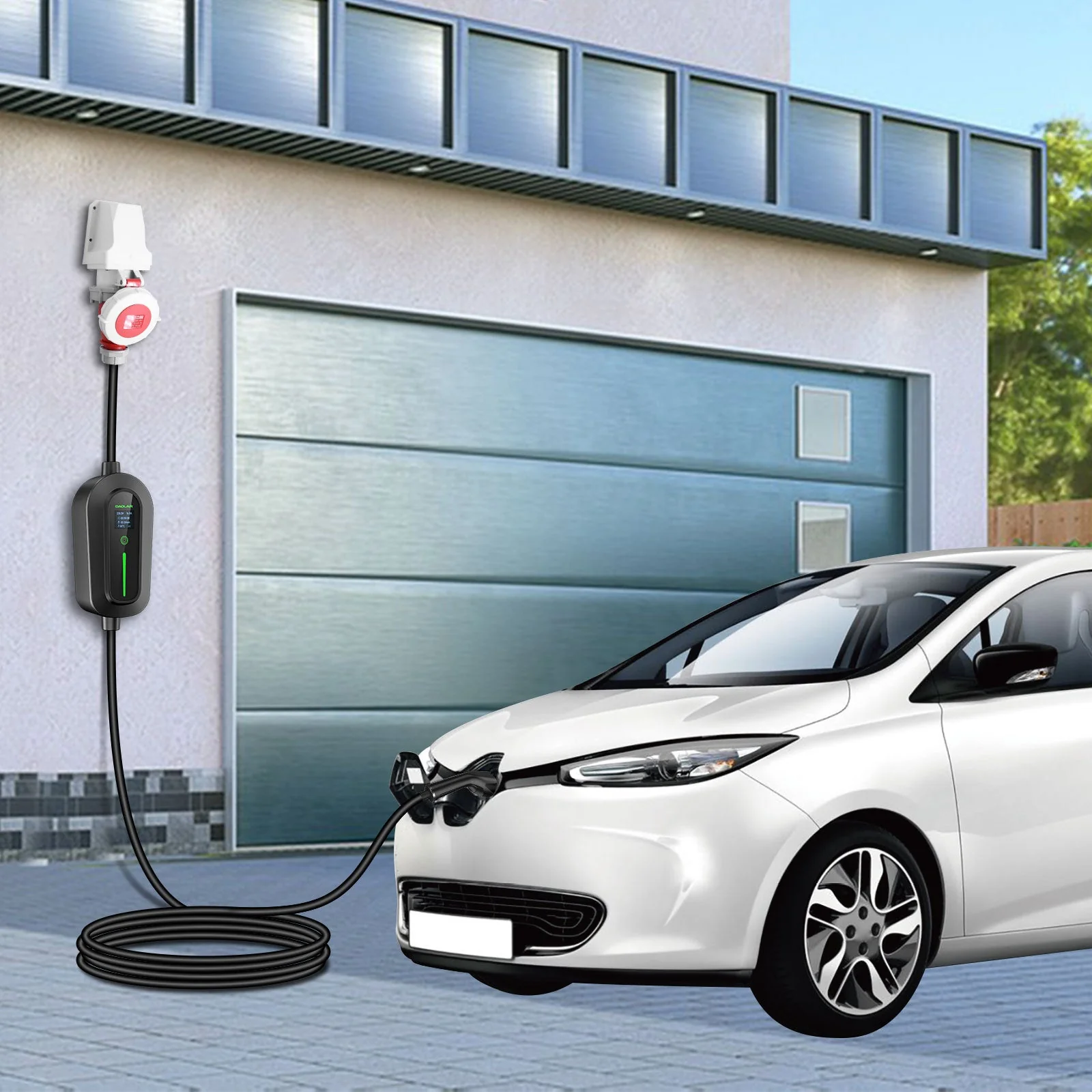 Daolar Portable Charging Station for Electric Cars 11KW 3-phases 16A CEE plug + Adapter Schuko Plug to 16A CEE Coupling 5-Pin + Charging Cable Organiser - Image 3