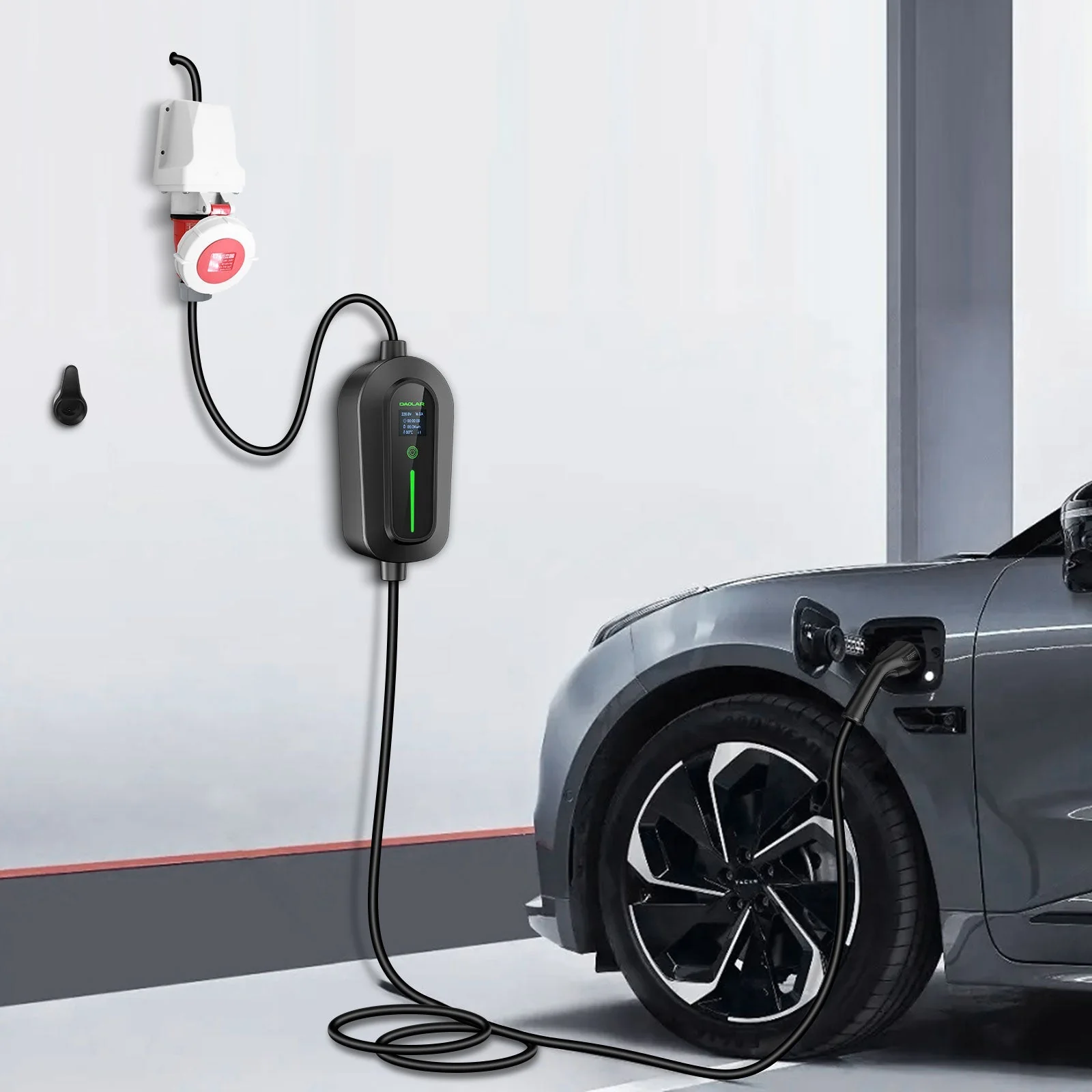 Daolar Type 2 EV Charger with CEE plug 380V 16A 5M/10M Charging Cable + Wall Mount Charging Cable Holder for Electric Cars + Storage Bag - Image 8
