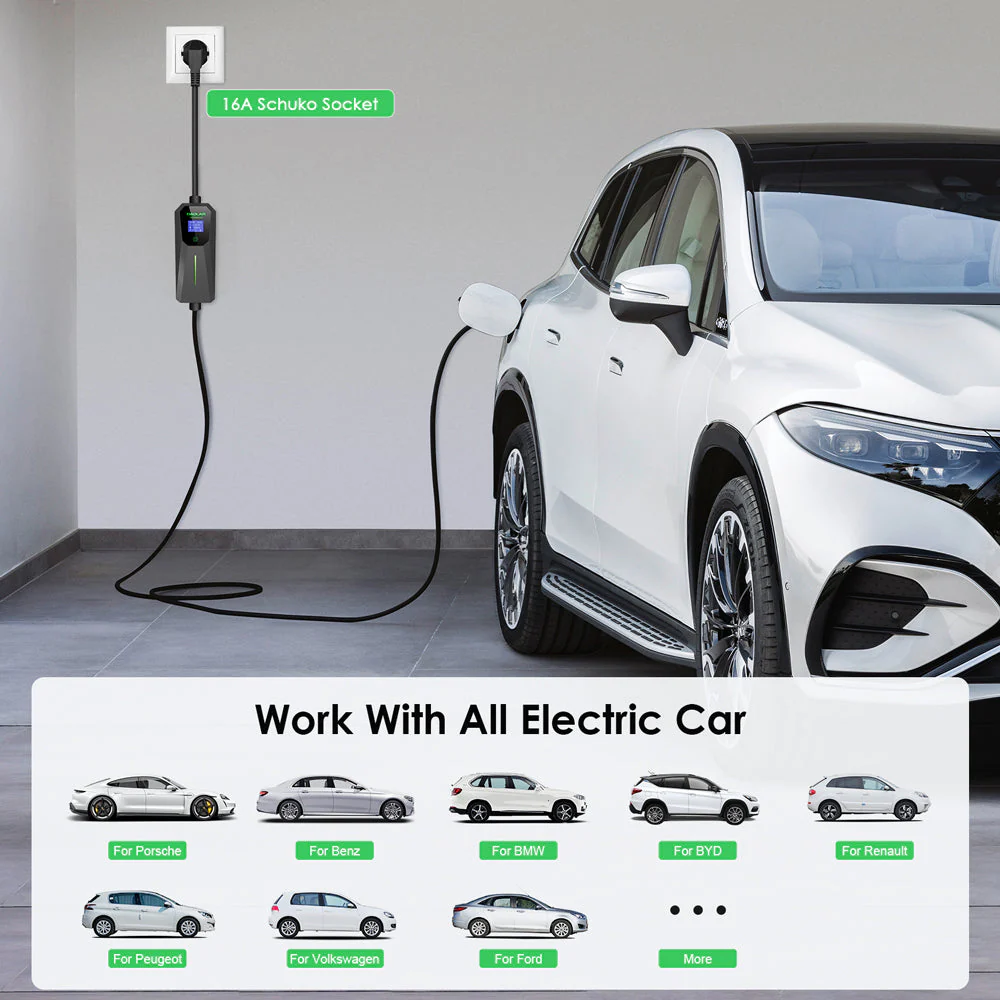 Daolar Type 2 EV Charger with Schuko plug 3.68KW 16A Portable Charging Station for Electric Cars with Storage Bag - Image 5