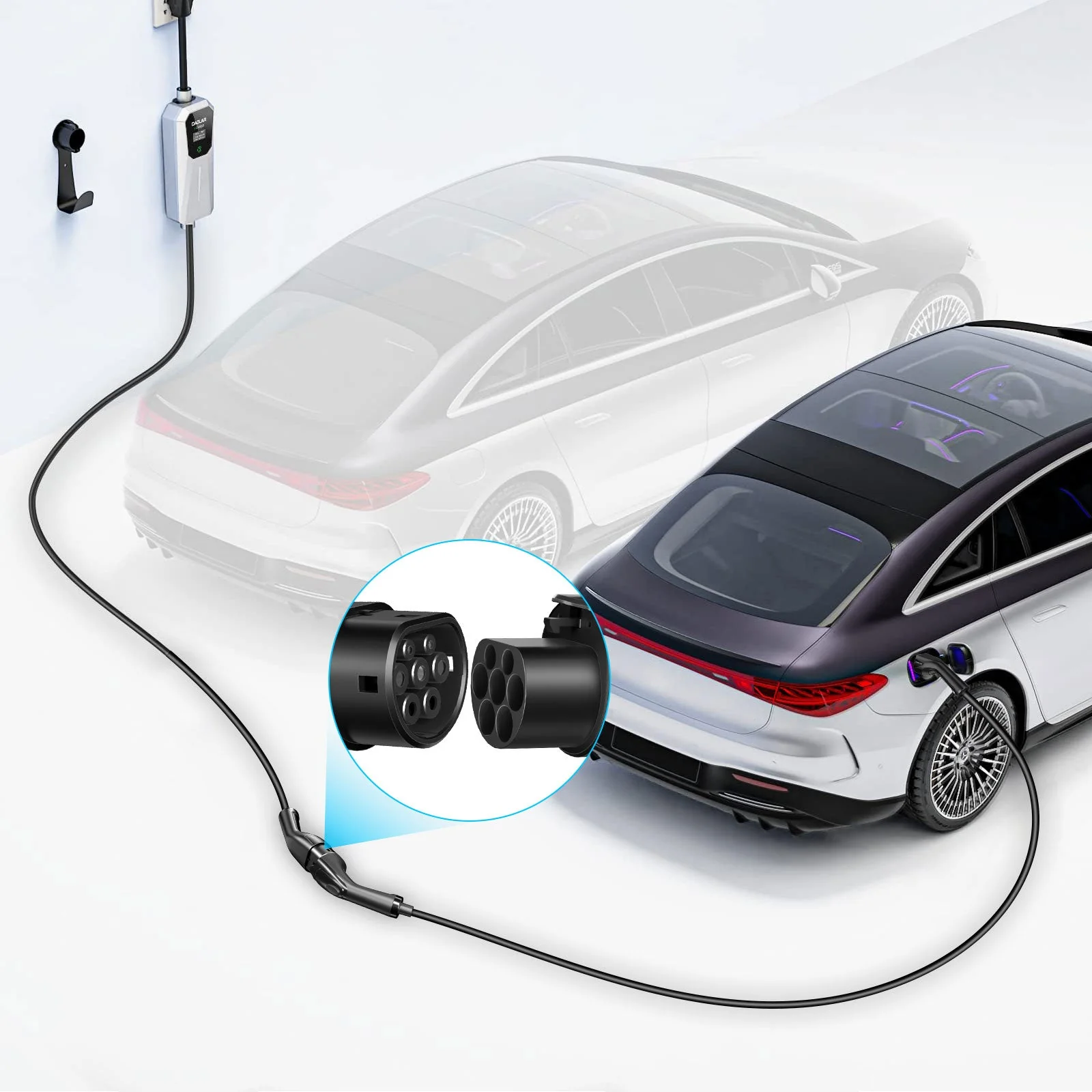 Daolar 7M EV Charging Extension Cable for Type 2 EV Chargers and EV Charging Stations, Wallbox Extension Cable with handbag - Image 3