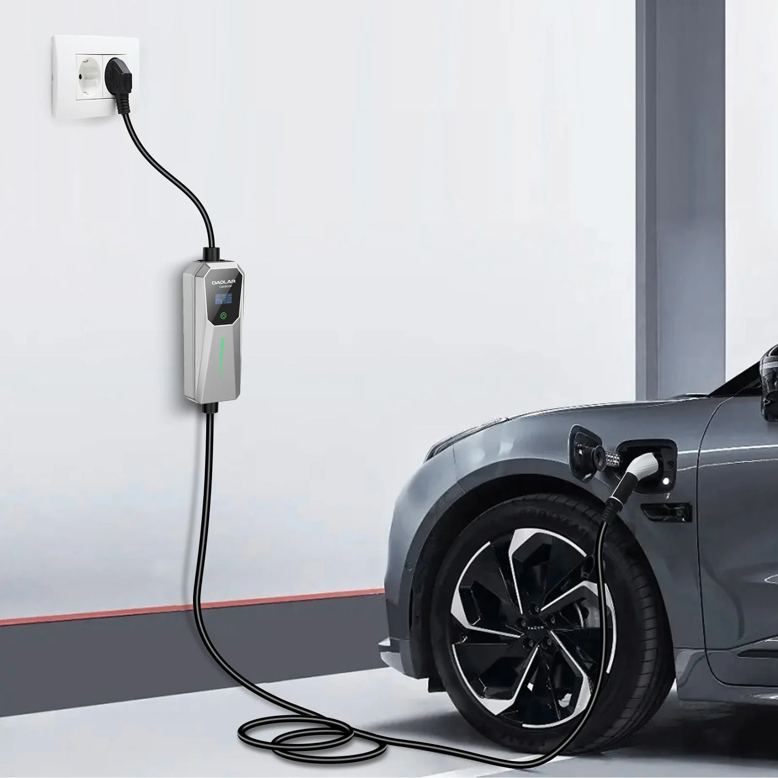 [Second hand] Daolar 8H Timing 3.68KW EV Charger 16A Schuko plug 5M/10M cable Type 2 Electric Vehicle Charger, Adjustable Current PHEV EV Car Charging Station - Image 3