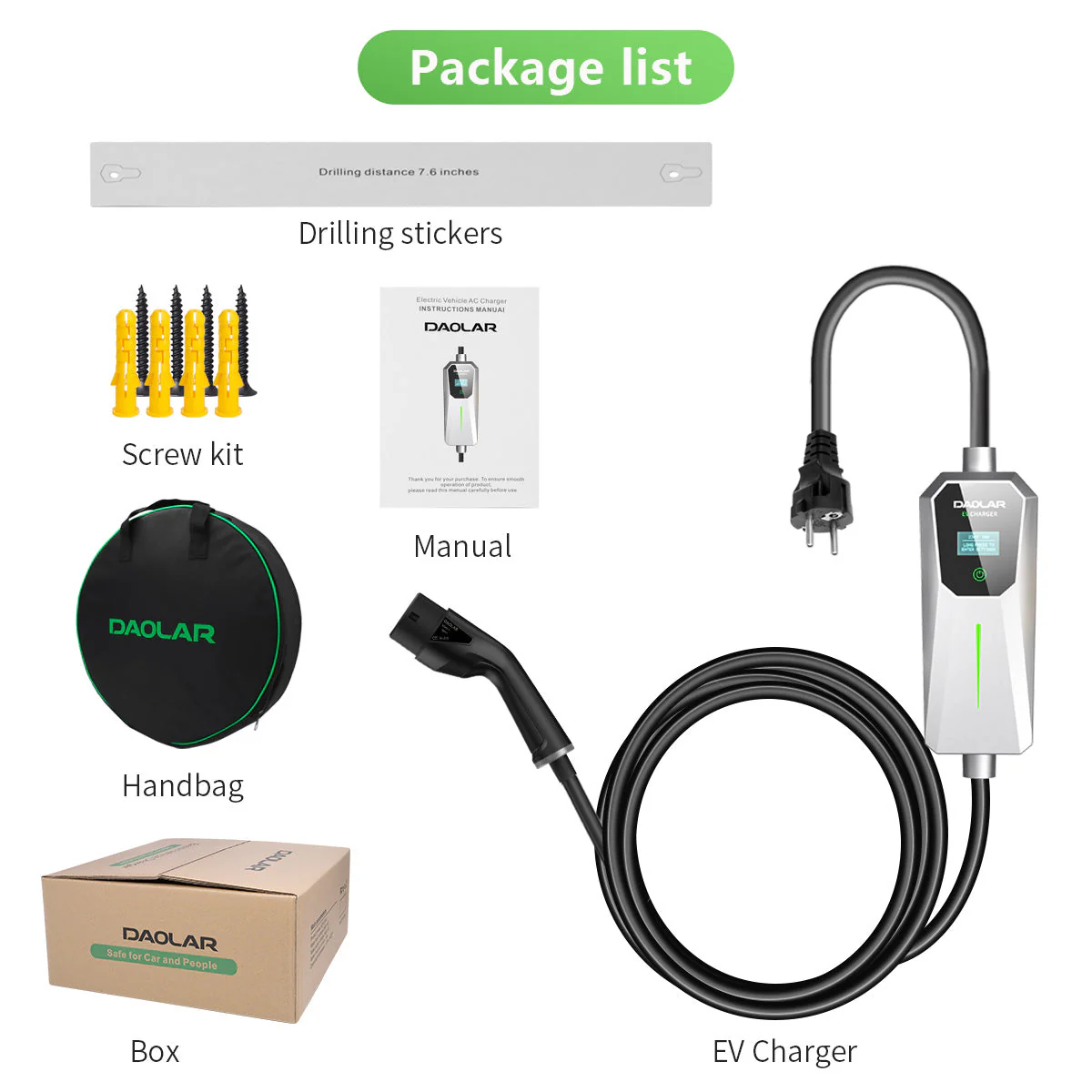 [Second hand] Daolar 8H Timing 3.68KW EV Charger 16A Schuko plug 5M/10M cable Type 2 Electric Vehicle Charger, Adjustable Current PHEV EV Car Charging Station - Image 9