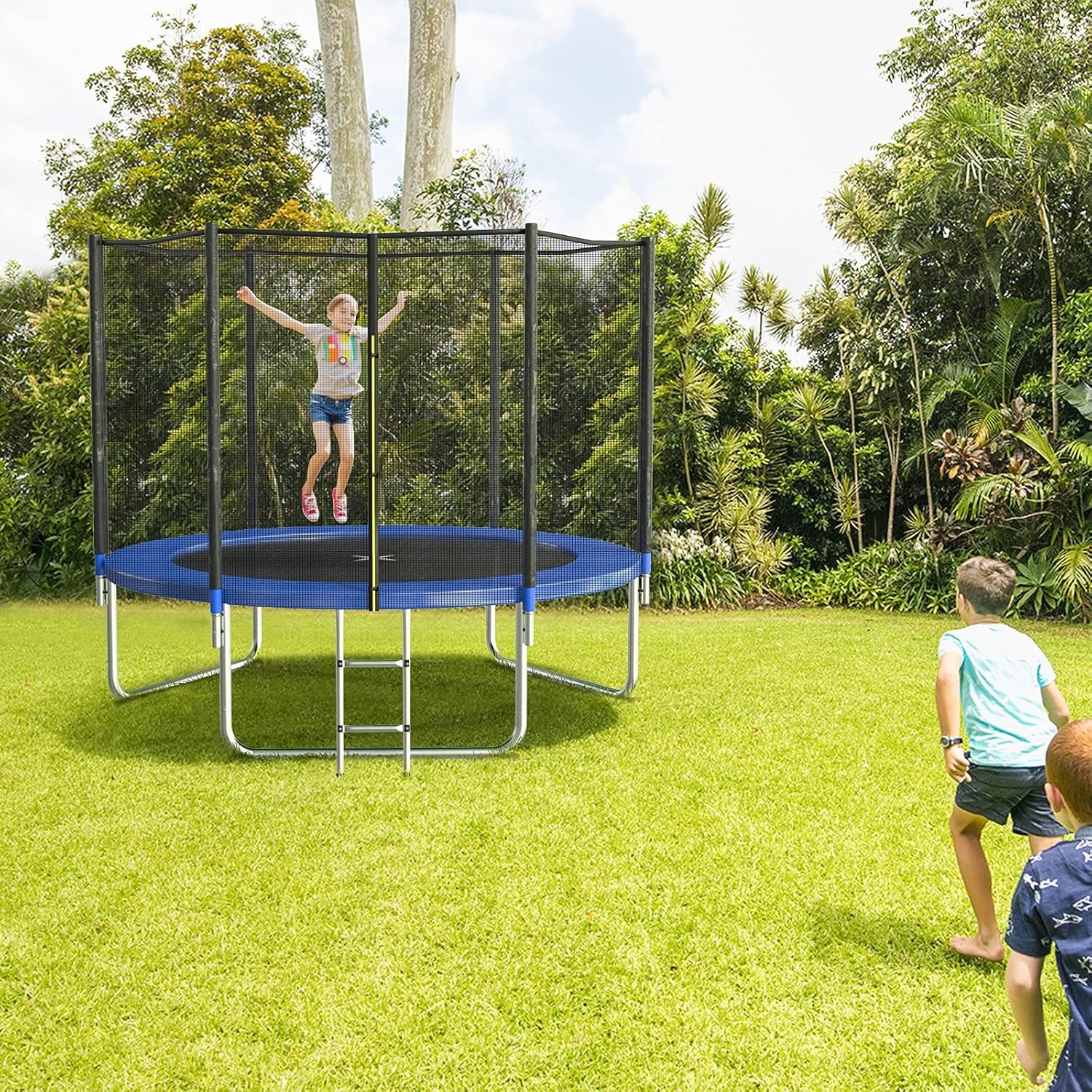 Daolar Trampoline with Safety Net Rain Cover, Ladder, Edge Cover & Accessories, Children's Trampoline Garden Trampoline up to 225 kg - Image 7