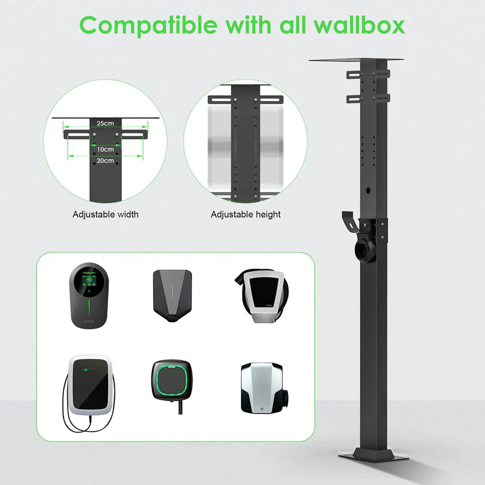 [Upgrade] Daolar Universal Wallbox Stand Column for Electric Vehicle Charging Station with Charging Cable Holder and Rain shield - Image 5