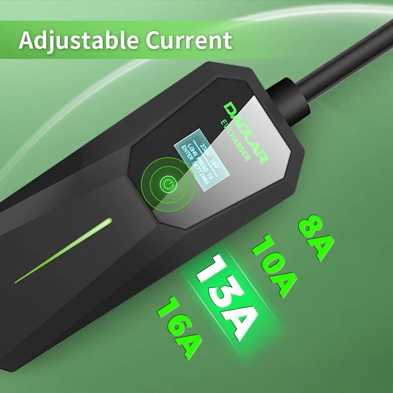 Daolar Level 2 EV Charger, 16 Amp Electric Car Mobile Charger with 32ft Cable and 240V NEMA 6-20P plug for Home Level 1/2 charging, Compatible for All J1772 Car - Image 4