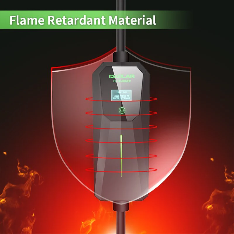 Daolar Level 2 EV Charger, 16 Amp Electric Car Mobile Charger with 32ft Cable and 240V NEMA 6-20P plug for Home Level 1/2 charging, Compatible for All J1772 Car - Image 6