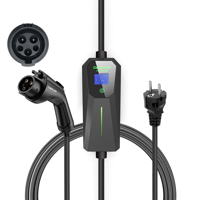 Daolar Type 1 / Type 2 Charging Cable Schuko 3.68KW [1-Phase, 6-16A], Mobile Wallbox with Controllable Digital Display for Electric Car, EV Charger for Model 3/Y, 3008/508, C5X, DS7, GLA, Q3, X3, ZOE, ID.3, ID.4 and Other PHEV/EV - Image 10