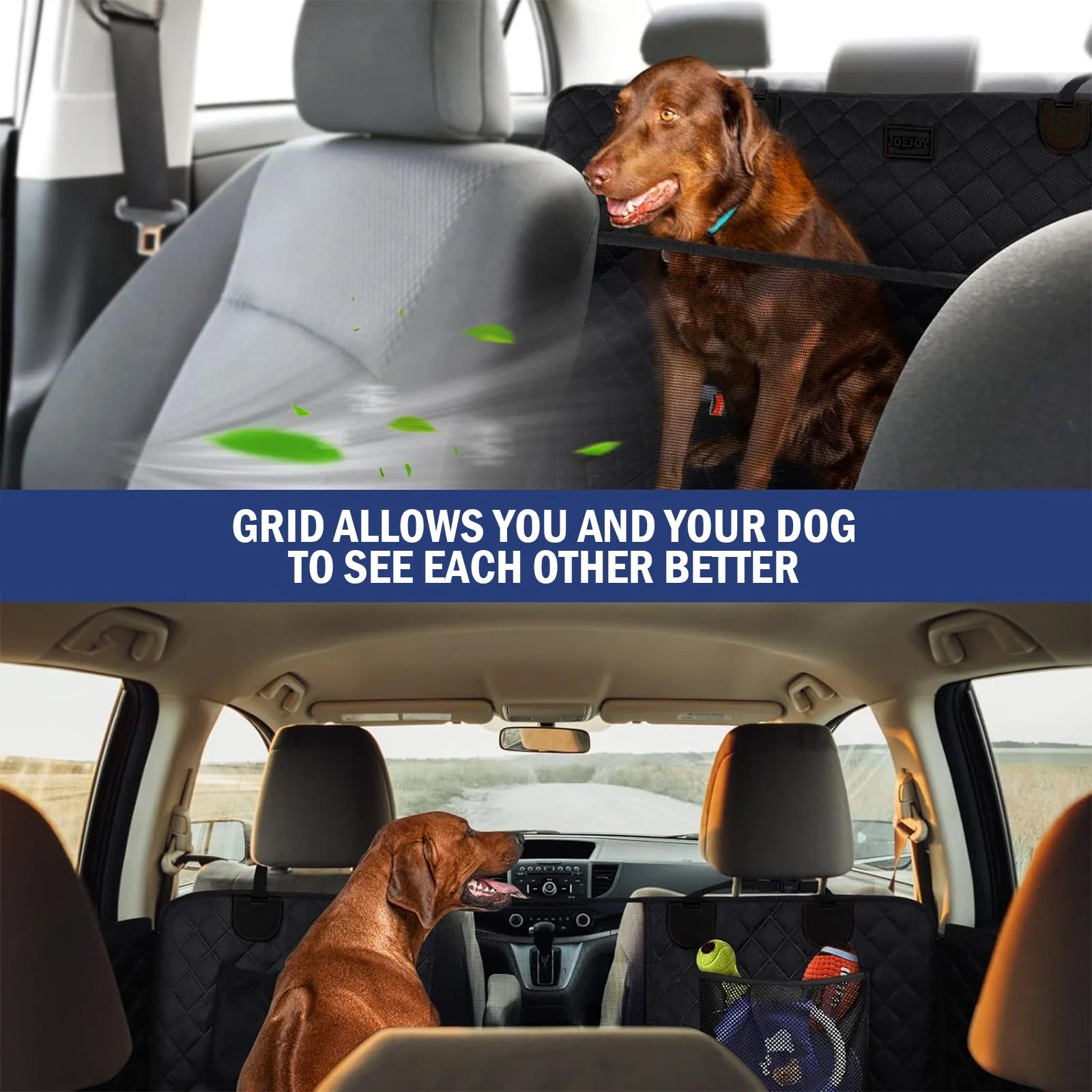 Daolar Pets Car Seat Cover for Dogs and Children with Hard Underside, Widened Car Dog Blanket Non-Slip, Waterproof Rear Seat for Most Cars, HGVs & SUVs, 132 x 63 x 55 cm - Image 6