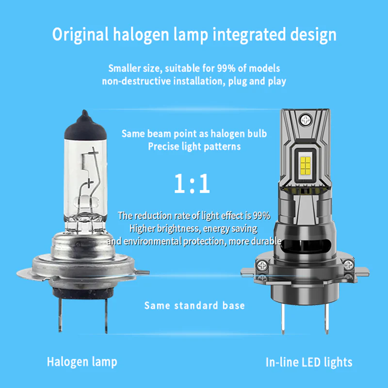 Daolar H7 LED Lamp, up to 500%, 50W 6600LM, 6500K Super Bright White, Quick Installation, Pack of 2 - Image 5