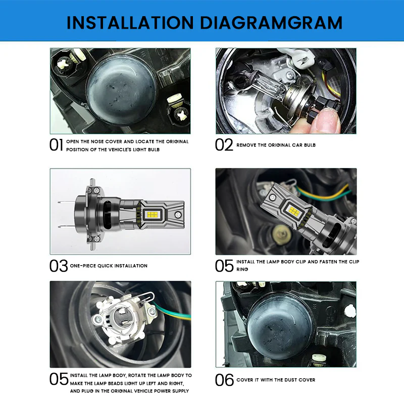 Daolar H7 LED Lamp, up to 500%, 50W 6600LM, 6500K Super Bright White, Quick Installation, Pack of 2 - Image 9