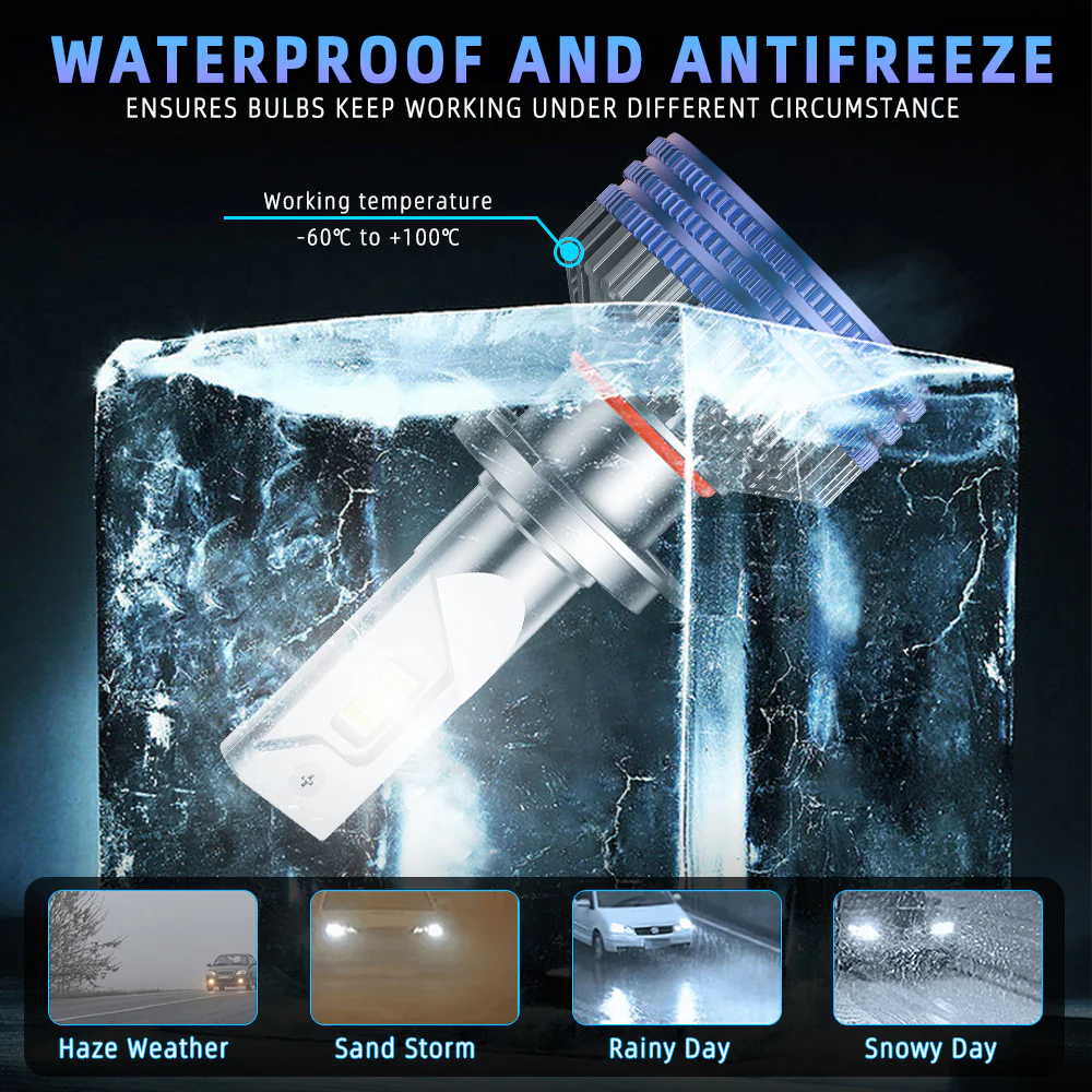 Daolar H7 LED Xenon Bulbs, 130W 27000LM Super Bright Headlight Bulb, Dual Heat Pipe Cooling, CANBUS Error Free for H4 H7 H11 9005 9006 - Image 6