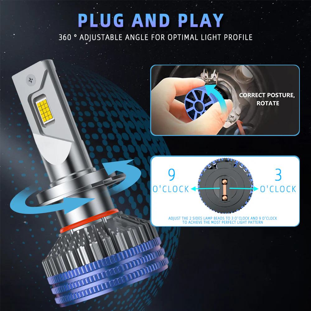 Daolar H7 LED Xenon Bulbs, 130W 27000LM Super Bright Headlight Bulb, Dual Heat Pipe Cooling, CANBUS Error Free for H4 H7 H11 9005 9006 - Image 8