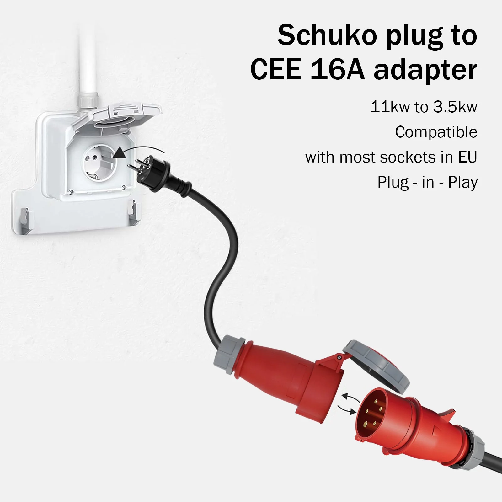 [Second hand] Daolar Mobile Wallbox 11KW IP65 waterproof, 3-Phase 16 A Type 2 charging cable for Electric Vehicles with CEE plug - Image 7